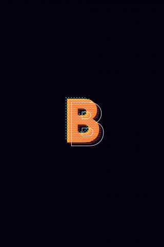 B alphabet, typography, dark, 240x320 wallpaper