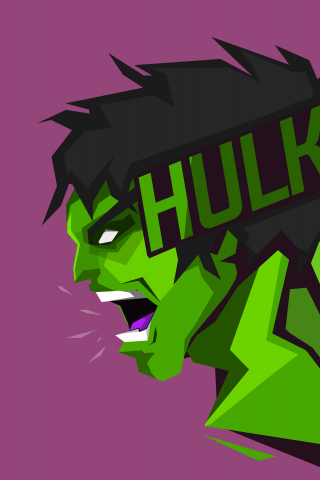 Hulk, superhero, art, minimal, headshot, 240x320 wallpaper