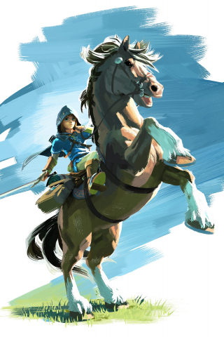 The Legend of Zelda: Breath of the Wild, video game, horse ride, 240x320 wallpaper