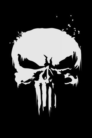The punisher, logo, skull, 240x320 wallpaper