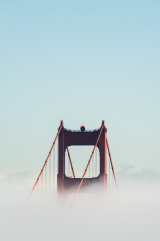 Golden Gate Bridge, fog, bridge, 240x320 wallpaper