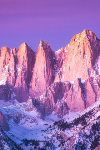 Peaks of mount Whitney, mountains, cliffs, 240x320 wallpaper