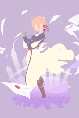 Minimal, Violet Evergarden, anime, 240x320 wallpaper