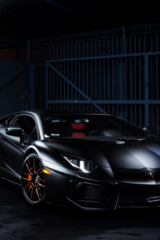 2020, black Lamborghini Aventador, 240x320 wallpaper