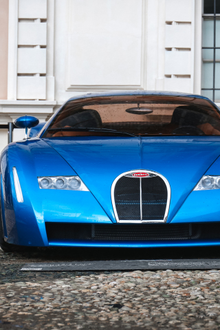 1999 Bugatti 18/3 Chiron, blue, luxury car, 240x320 wallpaper