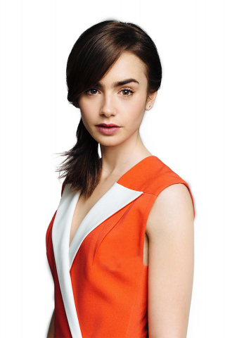 Lily Collins, cute and simple, actress, 240x320 wallpaper