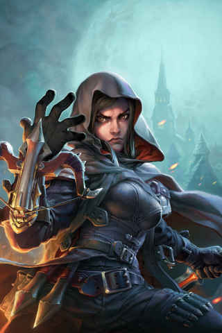 Warrior girl, video game, Hearthstone: the witchwood, 240x320 wallpaper