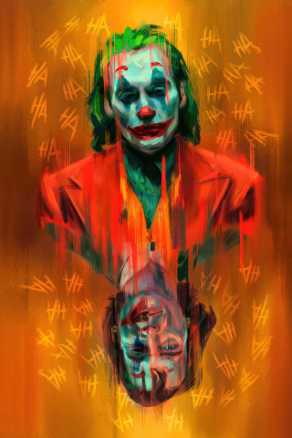 The Joker's sad mood, art, 240x320 wallpaper