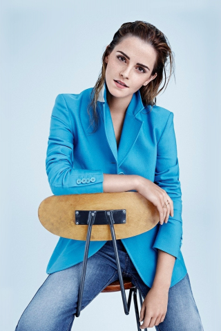 Emma Watson, sit, chair, photoshoot, 240x320 wallpaper