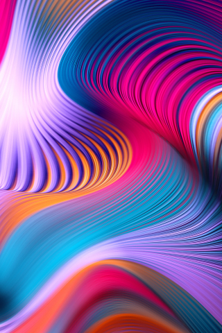 Wavy stripes, artwork, abstraction, colorful, 240x320 wallpaper