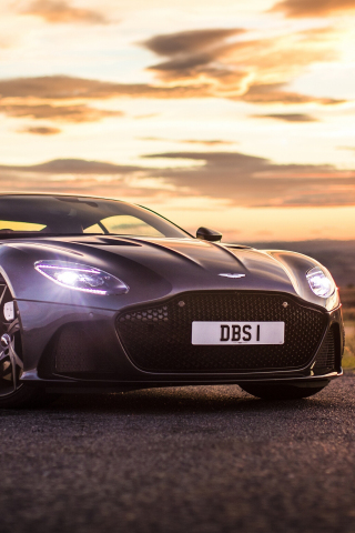 Front, luxury car, Aston Martin DBS Superleggera, 240x320 wallpaper