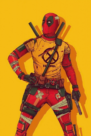 Deadpool, new costume, 2020, fan art, 240x320 wallpaper