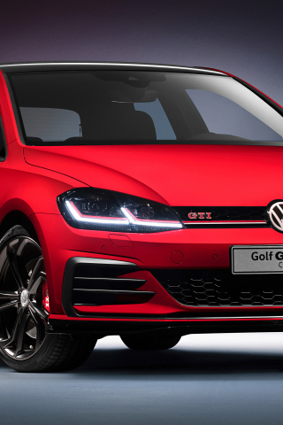 Volkswagen Golf GTI TCR Concept, red, compact car, 2018, 240x320 wallpaper
