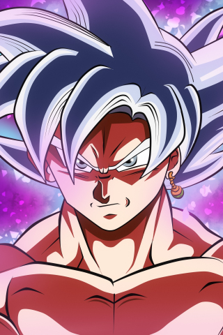 Goku, black, white hair, dragon ball super, 240x320 wallpaper