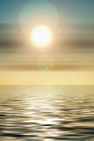 Sunset, sea, skyline, abstract, 240x320 wallpaper