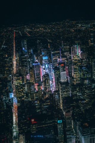 New York, building, night, cityscape, 240x320 wallpaper