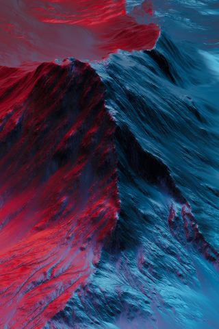 Mountain, neon, red-blue, Redmibook, 240x320 wallpaper