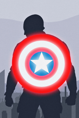 Captain america, shield, marvel, minimal, 240x320 wallpaper