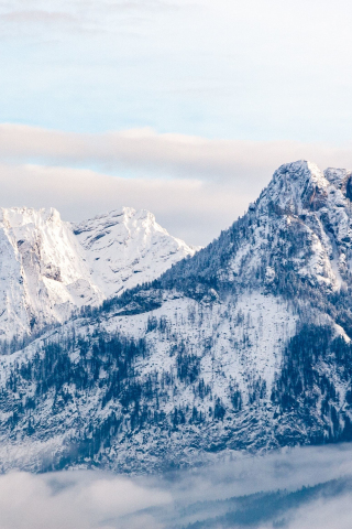 Nature, winter, mountains, 240x320 wallpaper