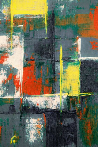 Canvas, art, glitch, gray, yellow and orange, colorful, 240x320 wallpaper