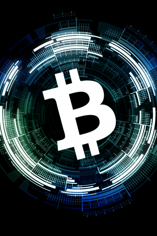 Bitcoin, abstract, cryptocurrency, currency, logo, 240x320 wallpaper