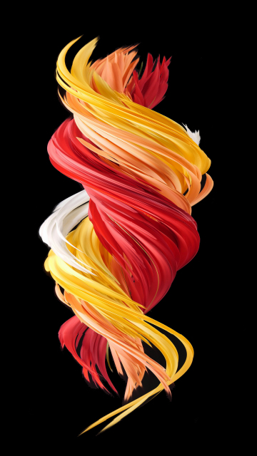 Download Wallpaper 360x640 Colorful And Twisted Threads, Floating In 