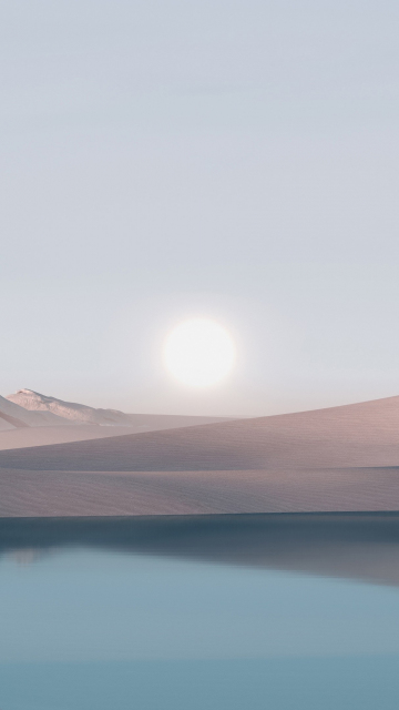 Download wallpaper 360x640 windows 11, lake, desert, landscape ...