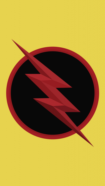 Reverse flash, logo, dc comics, minimal, 360x640 wallpaper