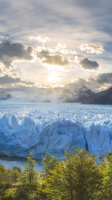 Iceberg, glacier lake, nature, 360x640 wallpaper