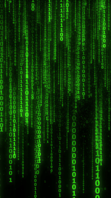 Matrix code, numbers, green, 360x640 wallpaper