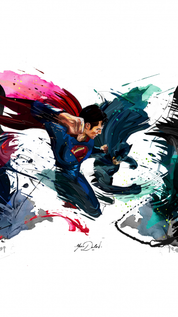 Batman vs superman, 4k, sketch artwork, 360x640 wallpaper