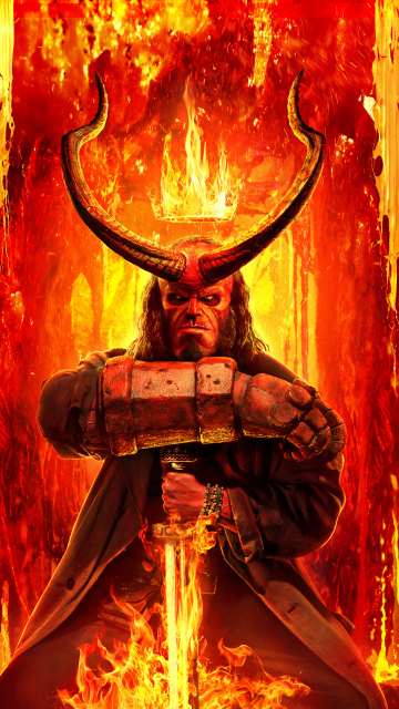 Red, Hellboy, David Harbour, 2019 movie, 360x640 wallpaper