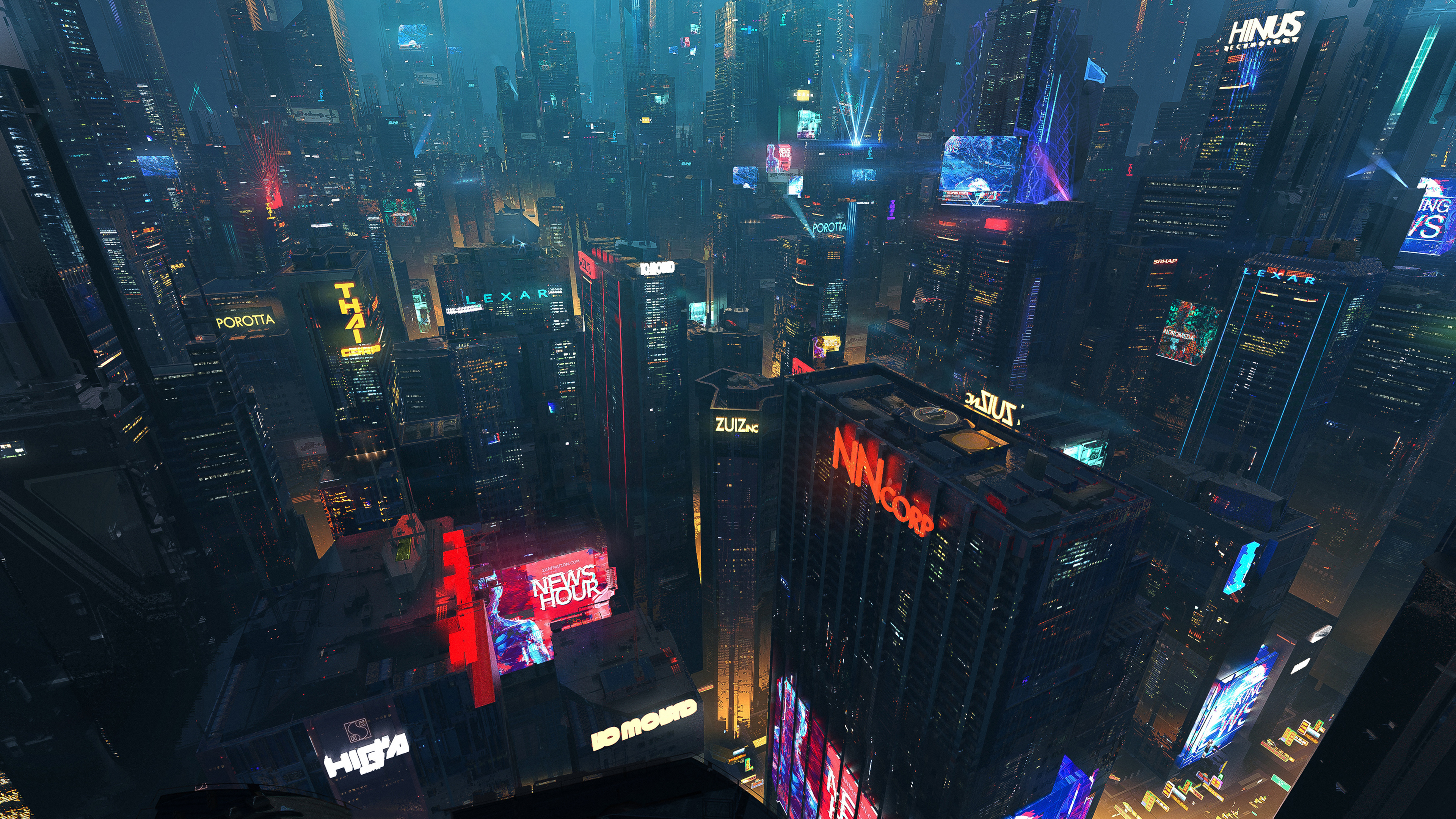 Futuristic City Night Wallpaper 0761