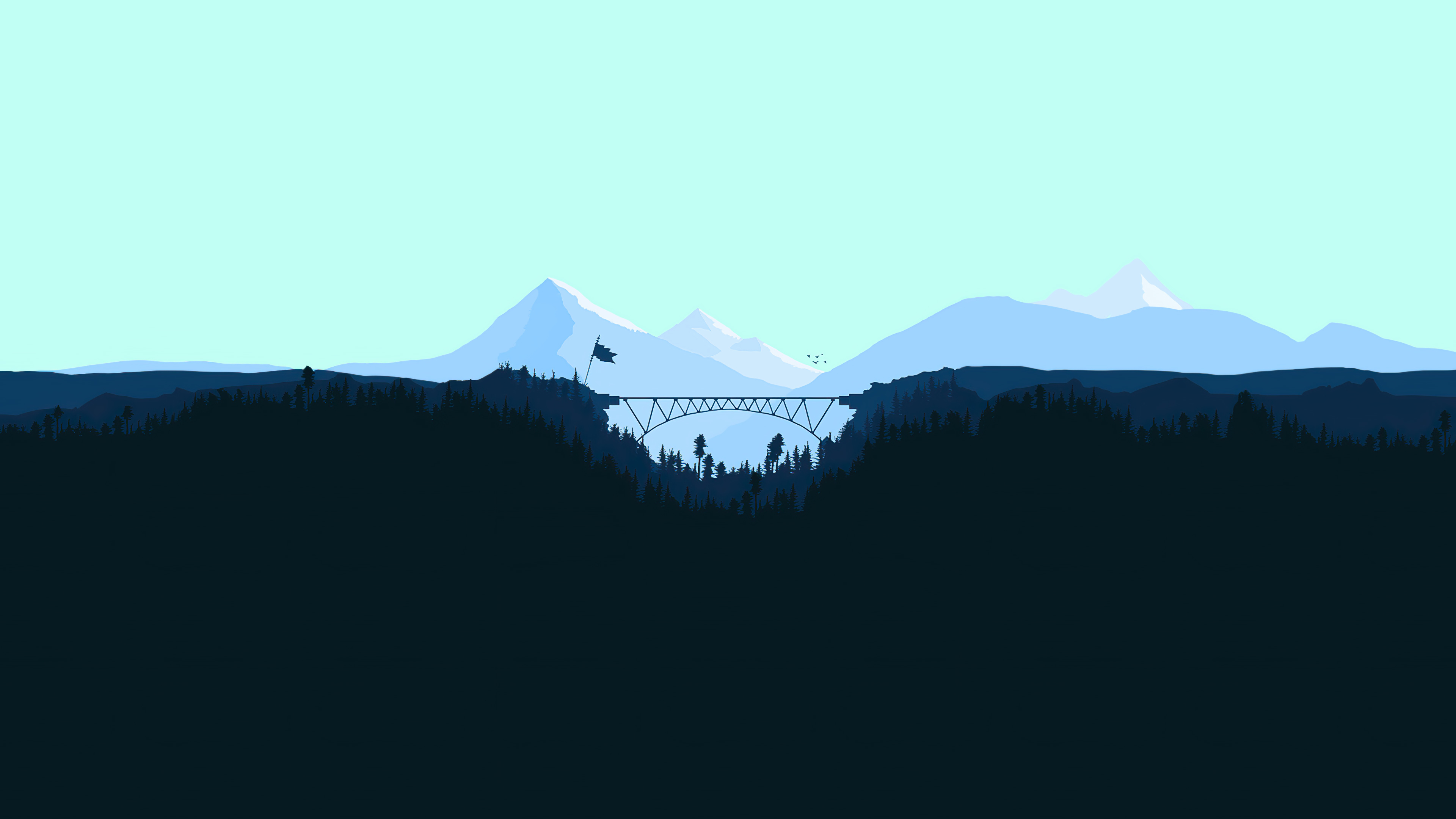 3840x2160 Minimal Mountains 4K Wallpaper