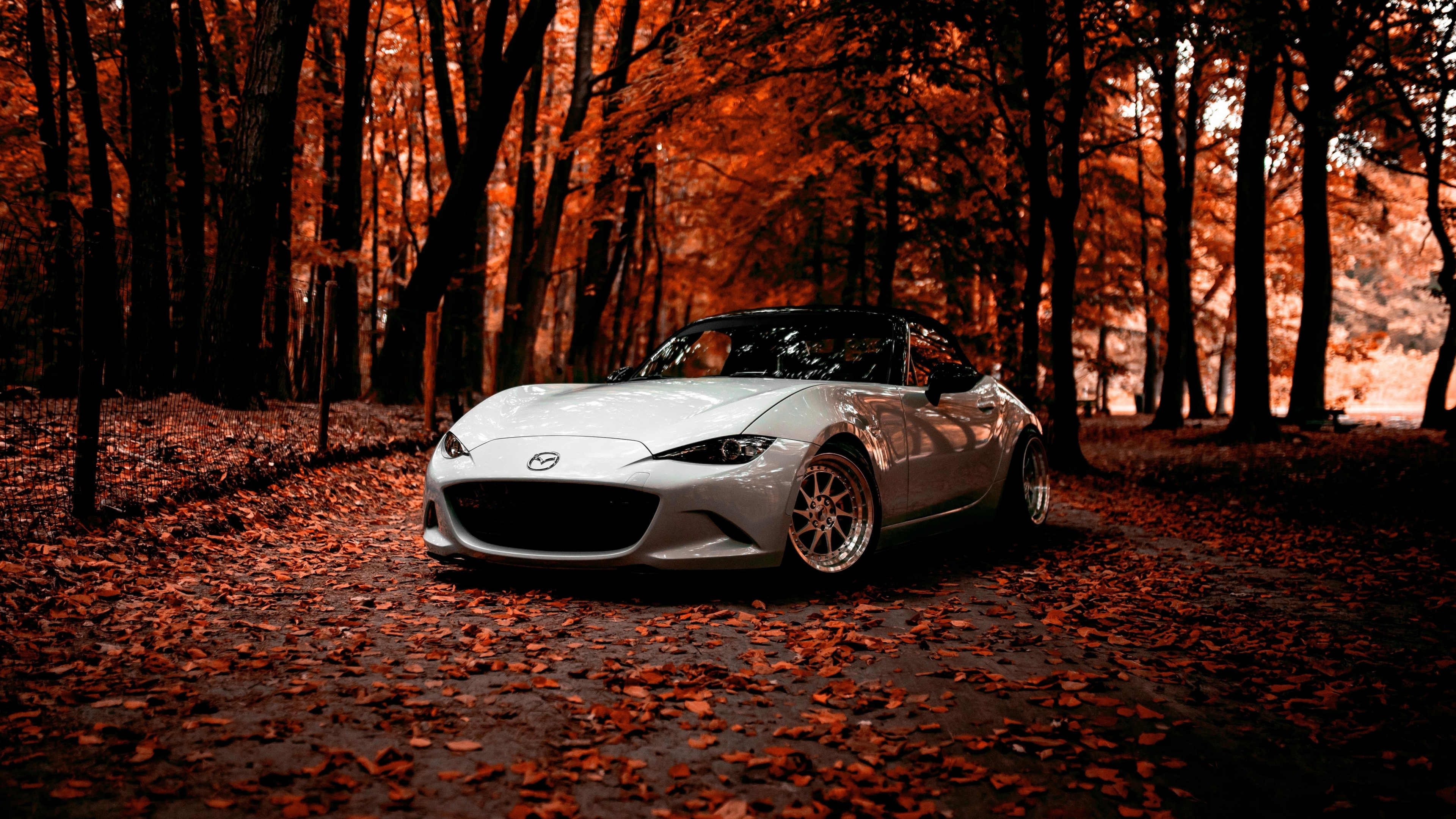 Download wallpaper 3840x2160 mazda, off-road, autumn, sports car 4k