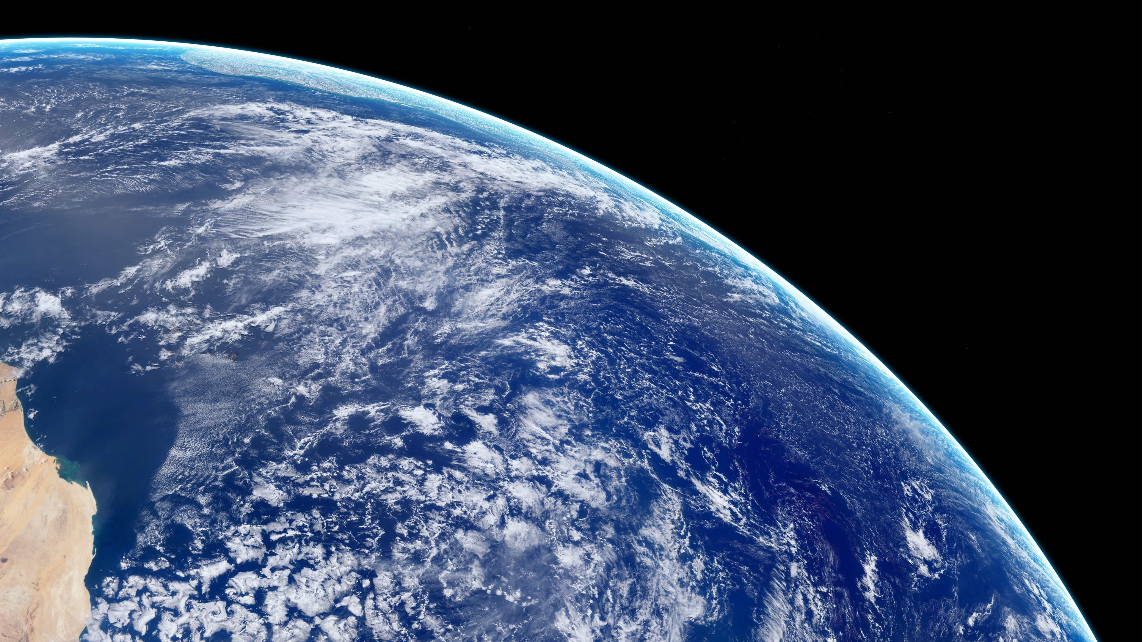 Download wallpaper 3840x2160 clouds, earth, view from space 4k