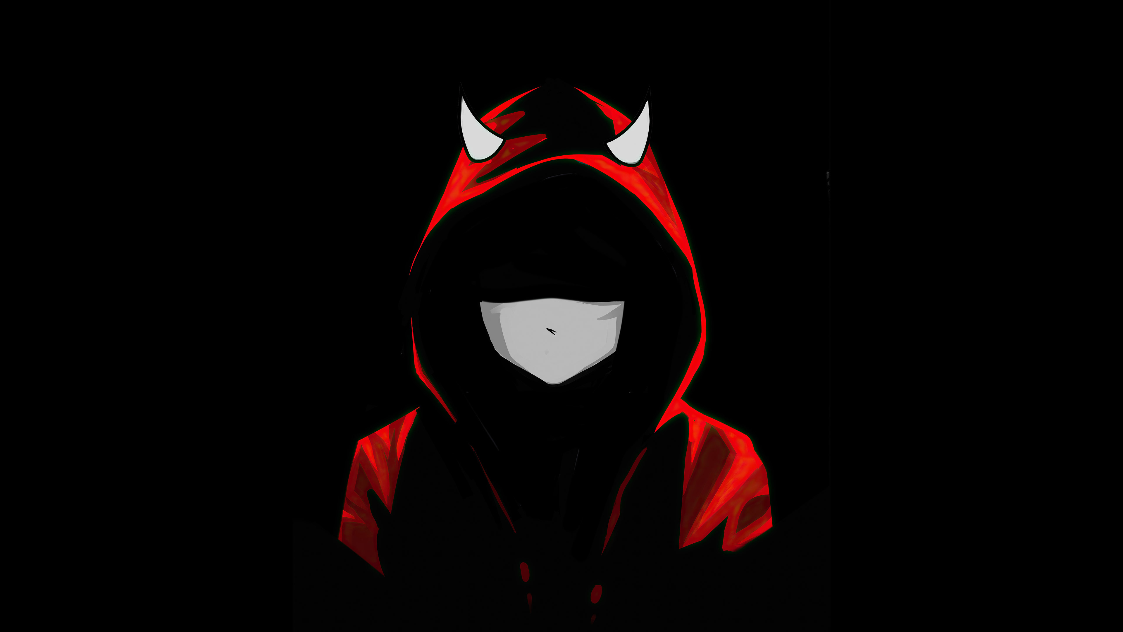 Download wallpaper 3840x2160 devil boy in mask, red hoodie, dark 4k  wallpaper, uhd wallpaper, 16:9 widescreen 3840x2160 hd background, 25947