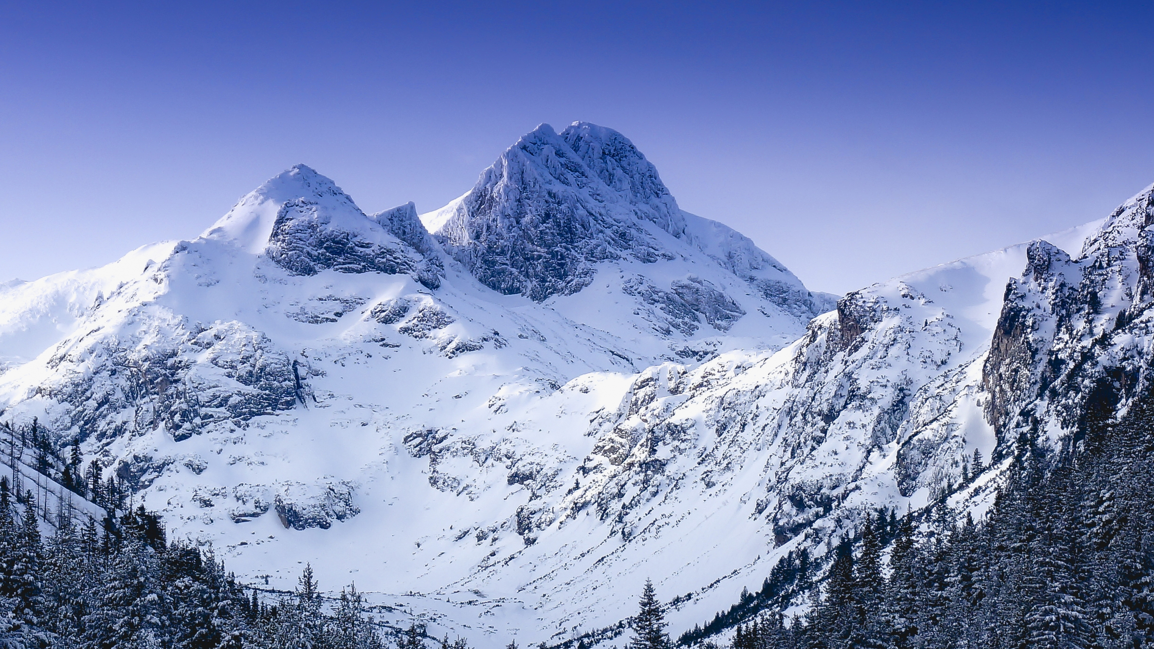 Winter, glacier, mountain, nature, 3840x2160 wallpaper