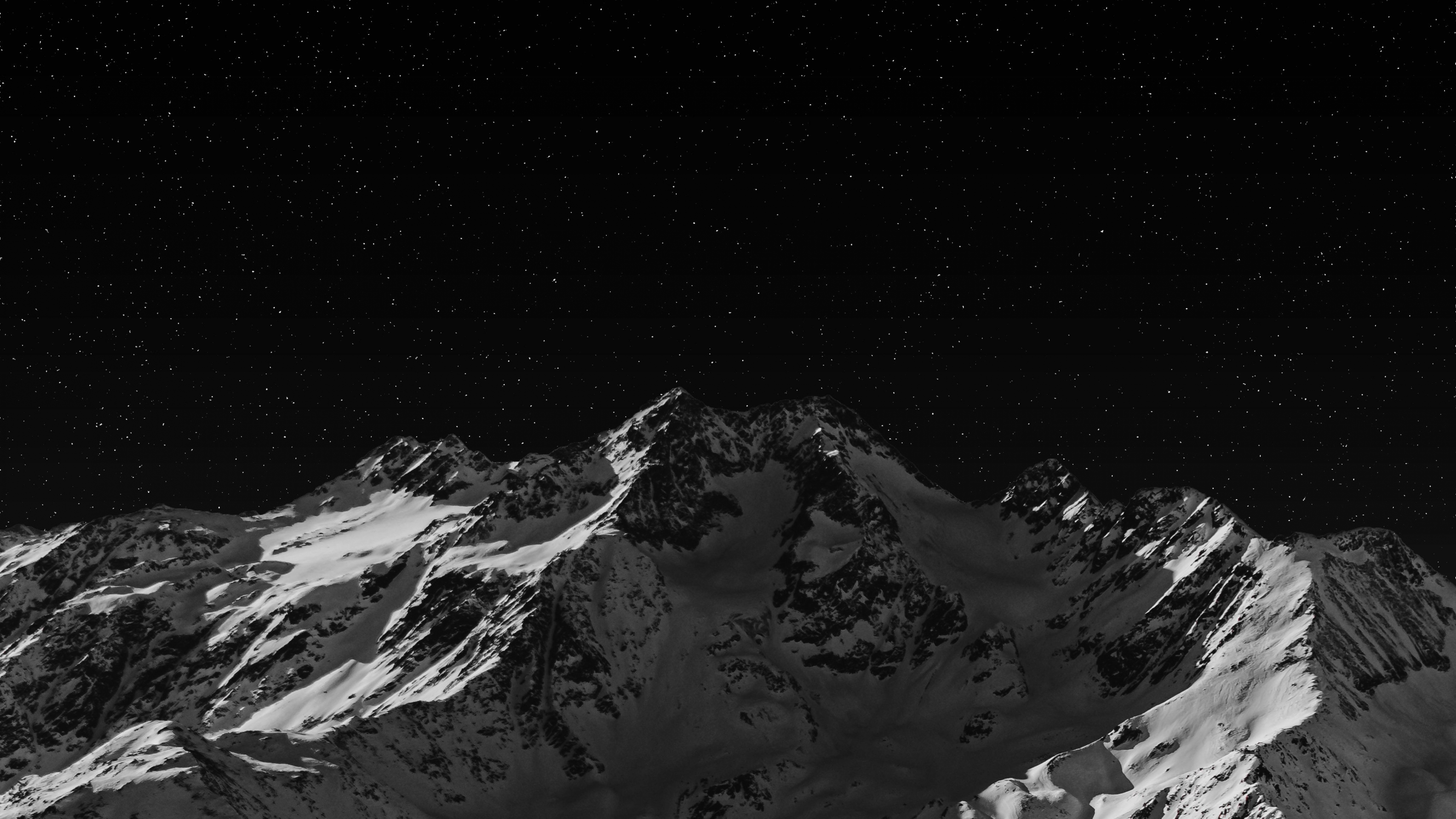 Dark Night Mountains 4k Wallpaper 4K