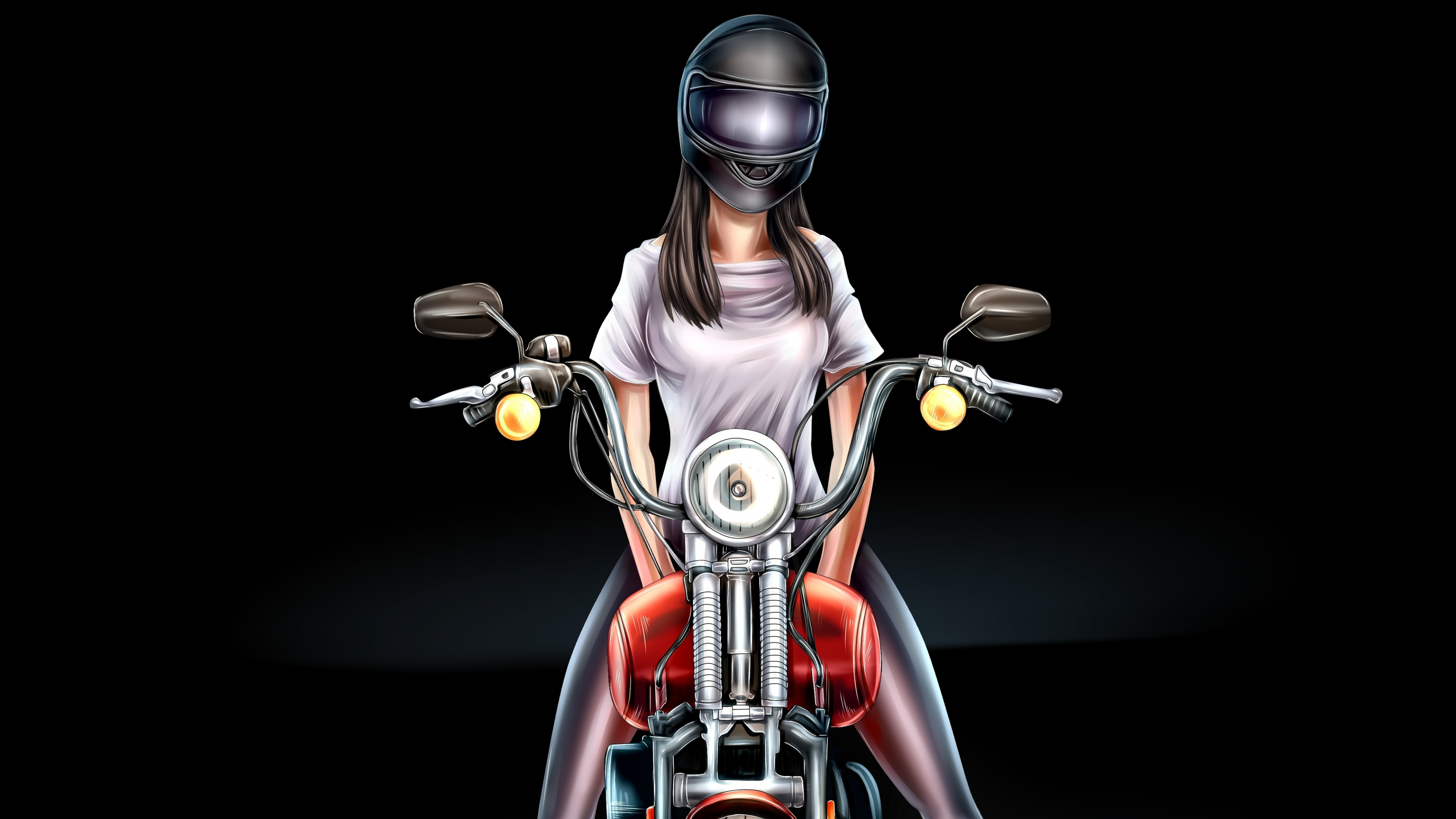 Download 3840x2160 wallpaper biker girl, digital art, 4k ...