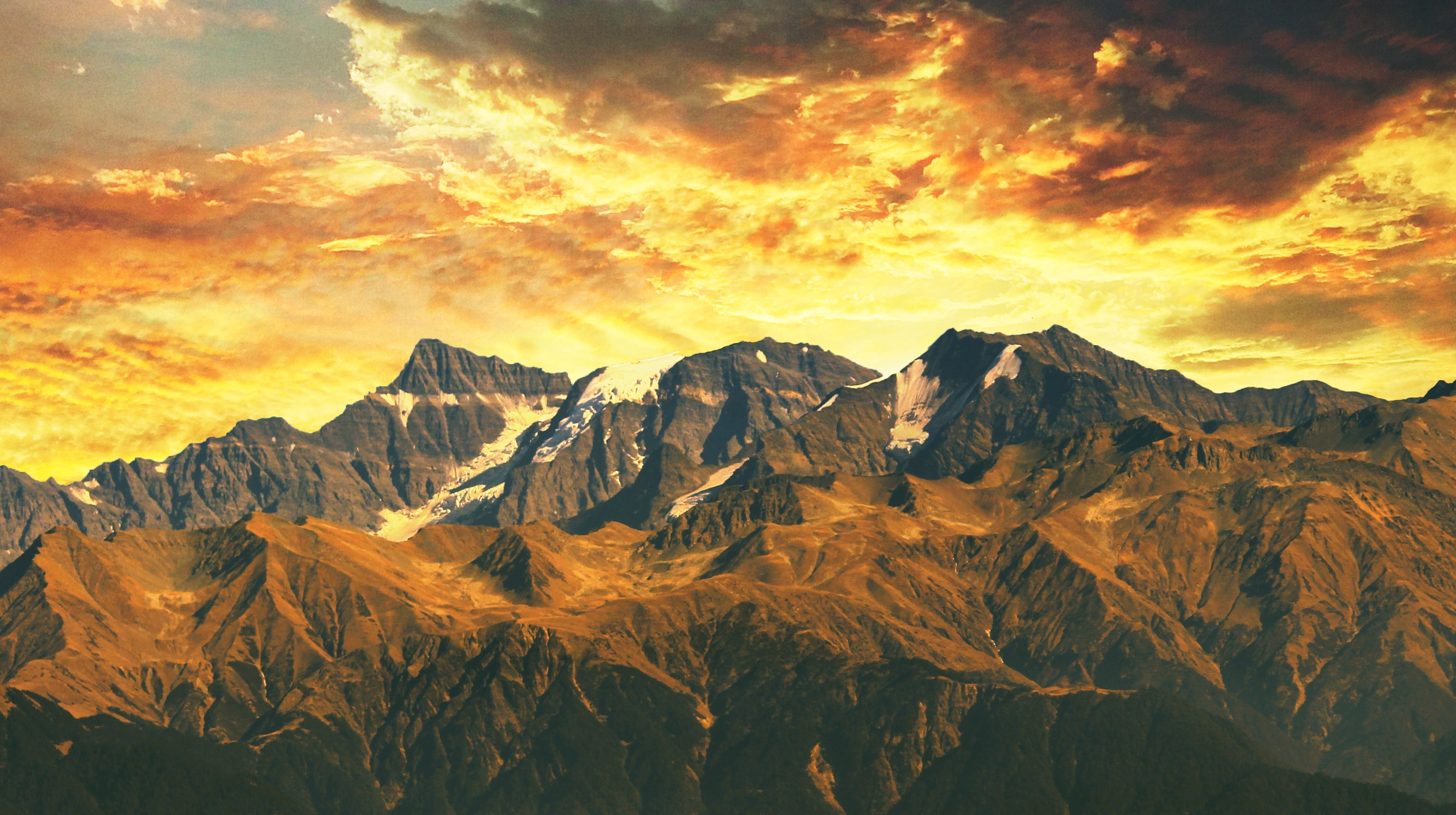 Download 3840x2160 wallpaper mountains, himalaya, sunset ...