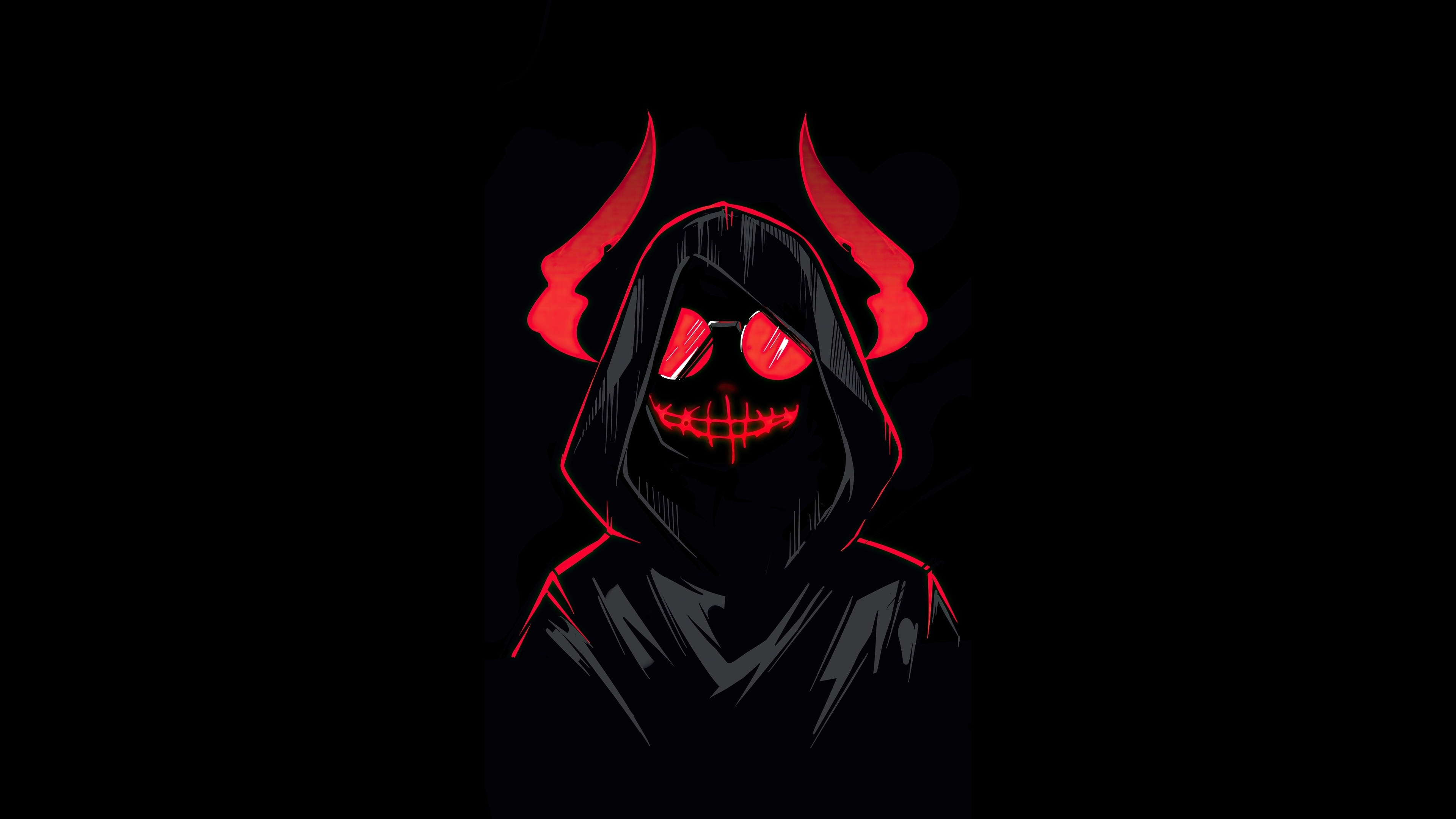 Download Wallpaper 3840x2160 Devil Boy, Dark & Minimal Art 4k Wallpaper ...