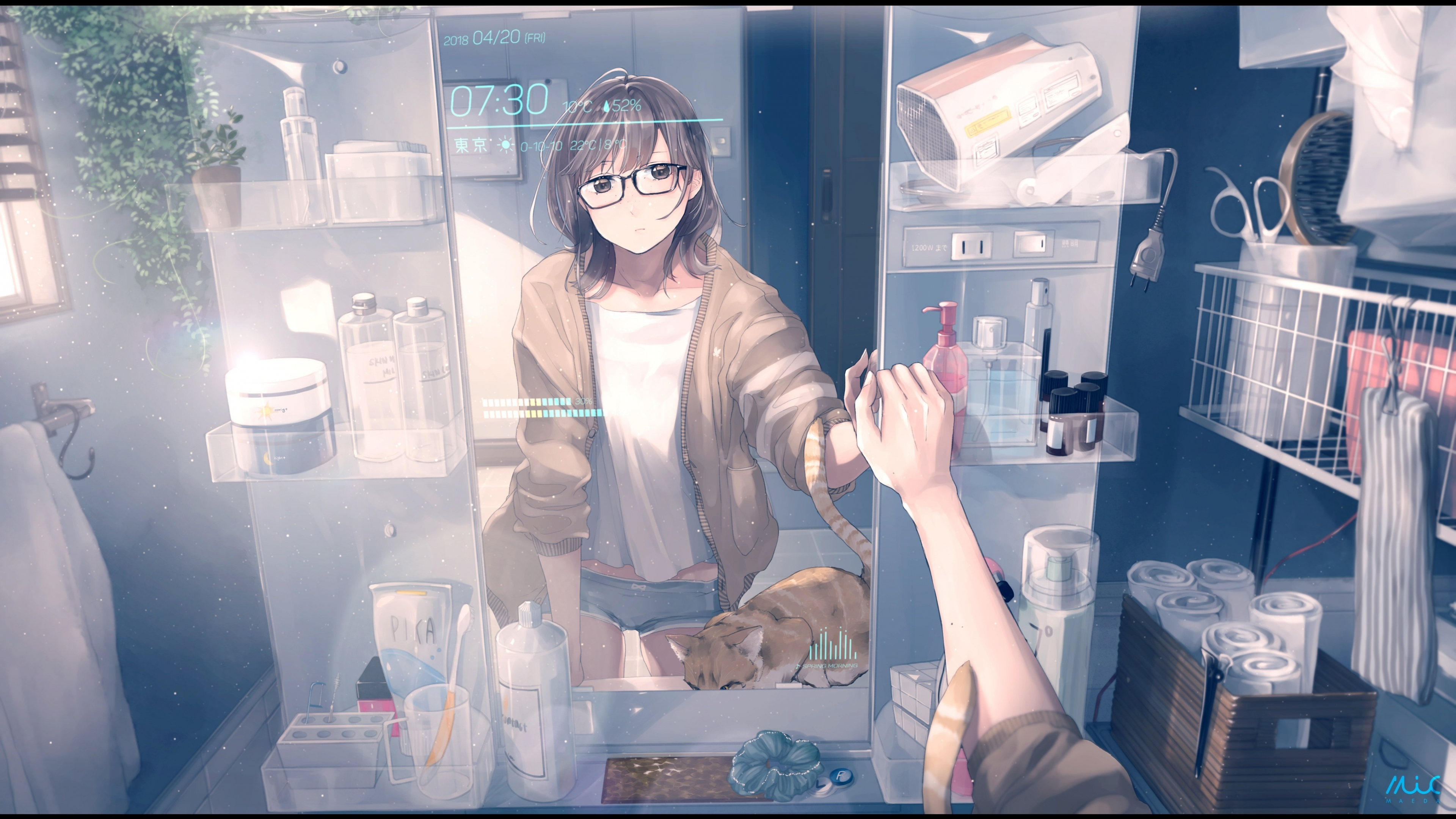 Download 3840x2160 Wallpaper Bathroom Anime Girl Reflections Mirror Original 4k Uhd 16 9 Widescreen 3840x2160 Hd Image Background 6514