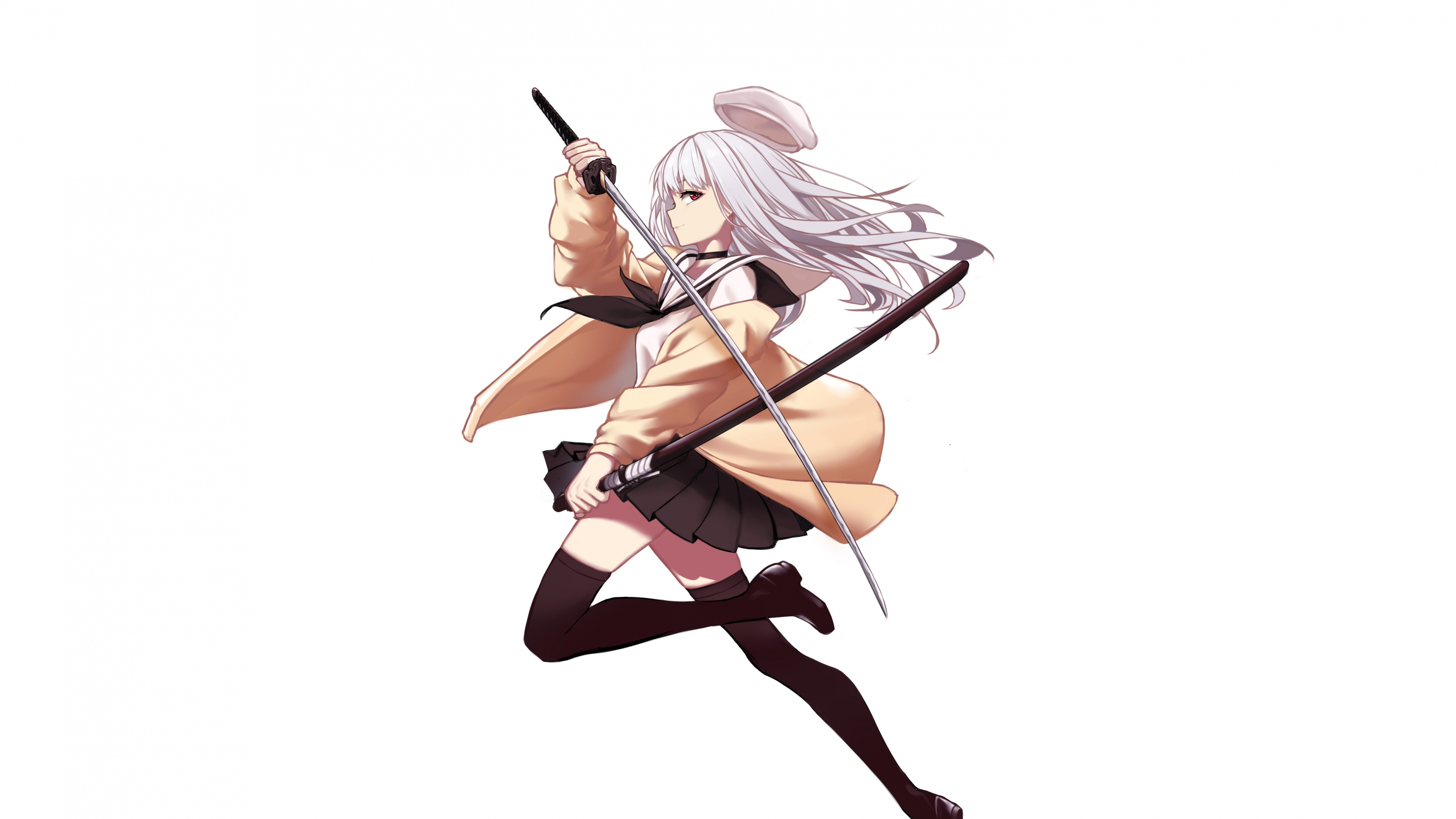 Download 3840x2160 Wallpaper Anime Girl And Her Katana Warrior