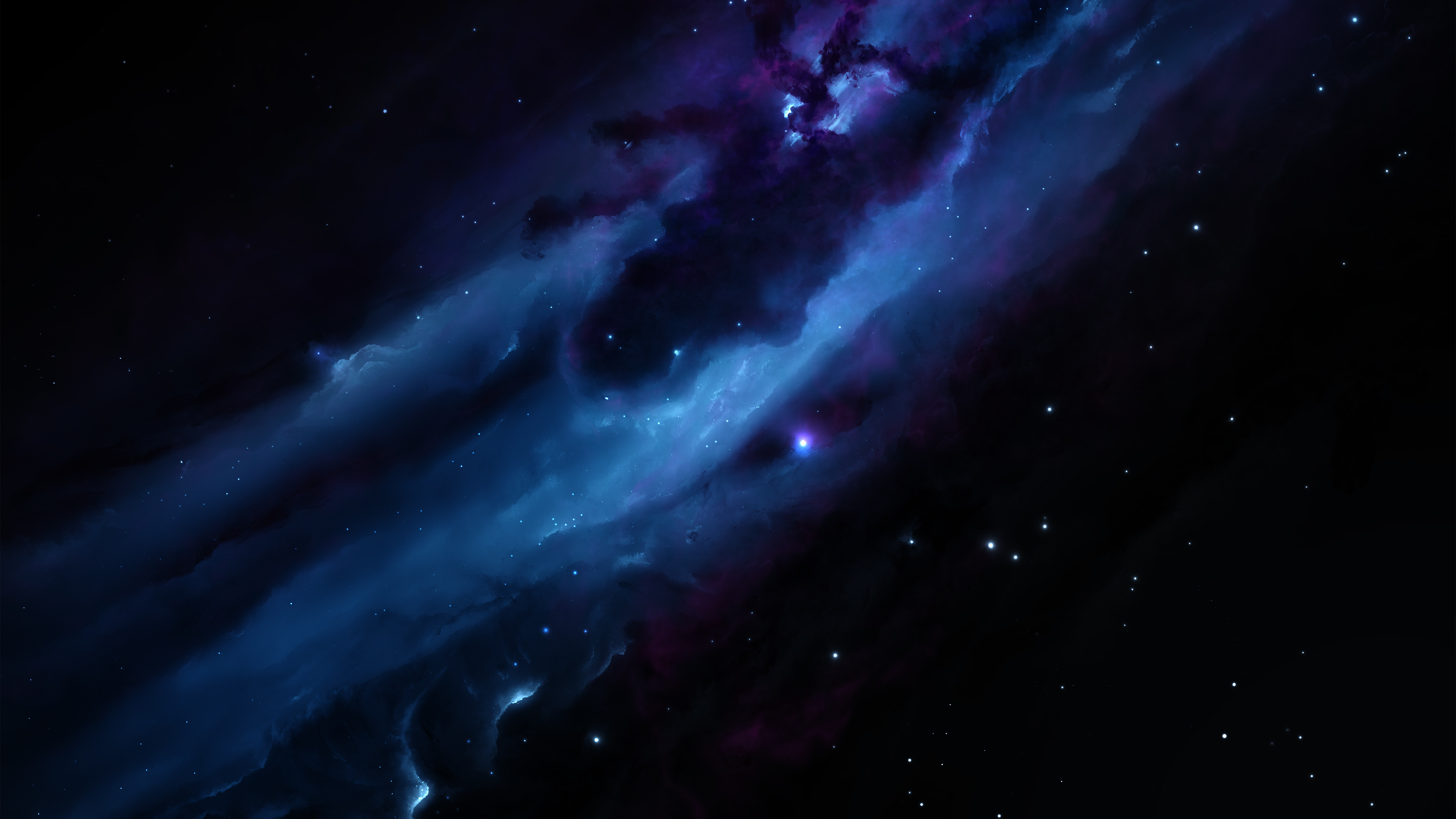 Download Wallpaper 3840X2160 Galaxy, Clouds, Nebula, Stars, Space, Dark