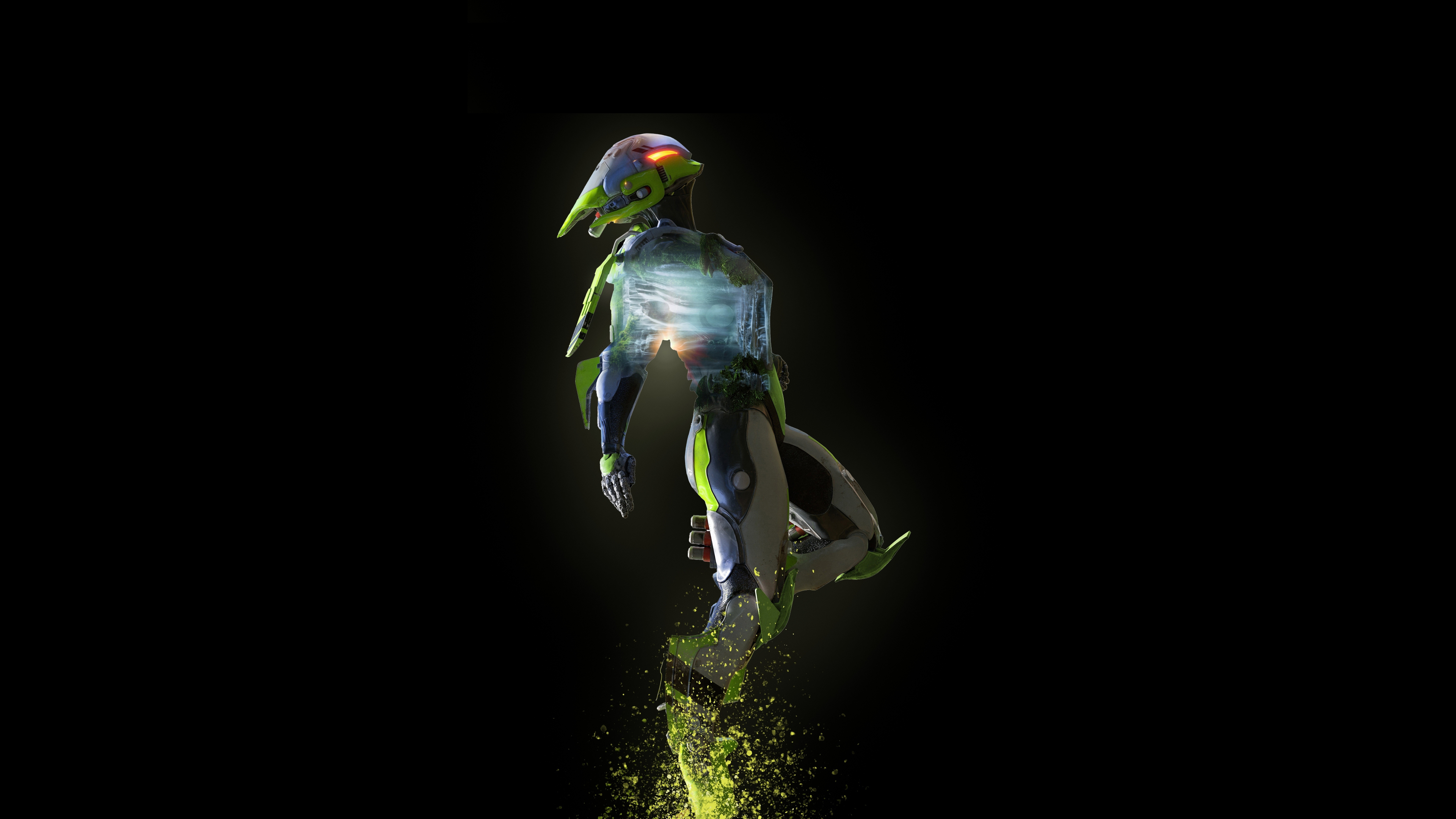 Download wallpaper 3840x2160 green armor suit, anthem, minimal, game 4k  wallpaper, uhd wallpaper, 16:9 widescreen 3840x2160 hd background, 18654