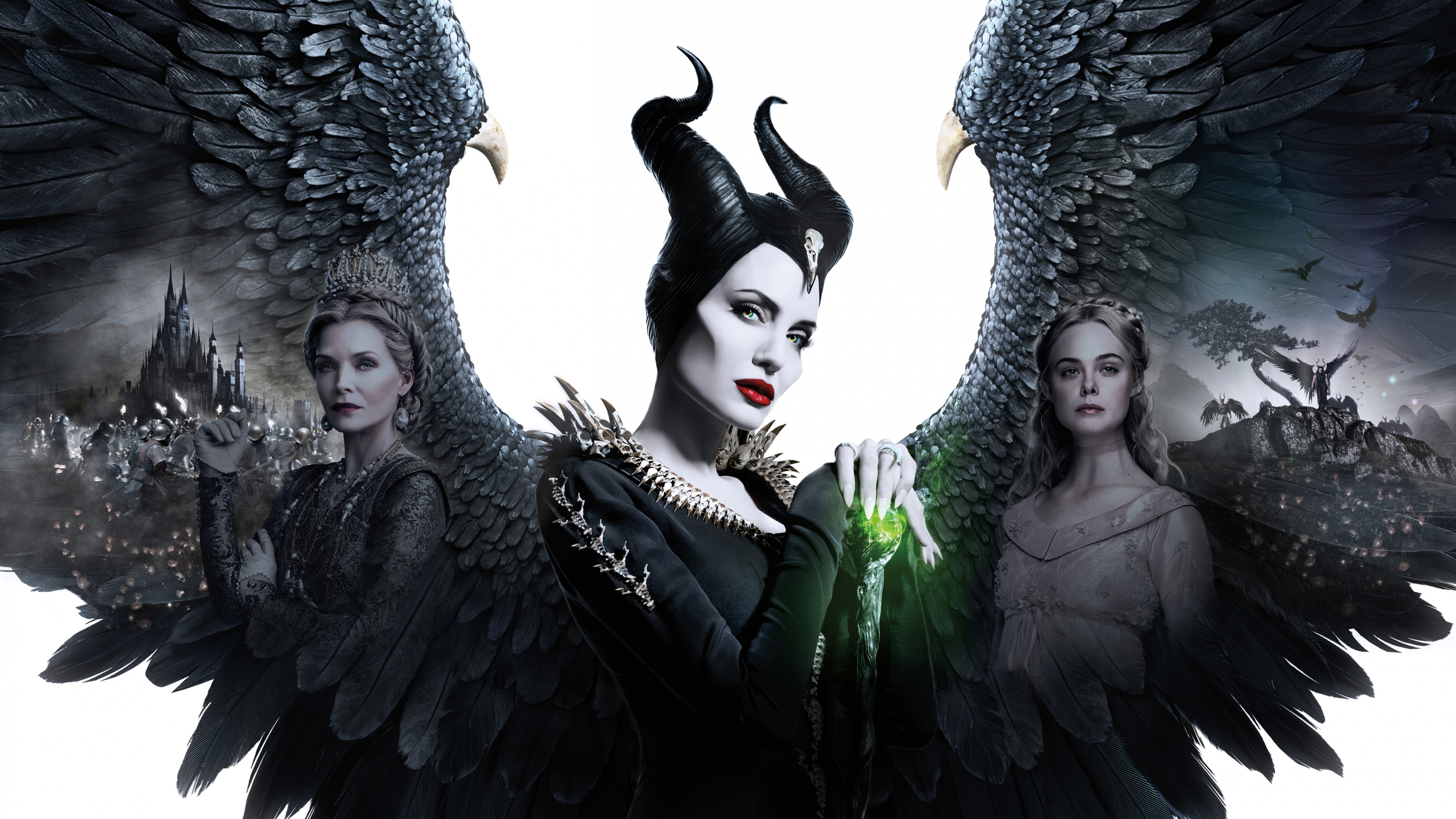 Download wallpaper 3840x2160 movie, fantasy movie, witch, maleficent:  mistress of evil 4k wallpaper, uhd wallpaper, 16:9 widescreen 3840x2160 hd  background, 23064