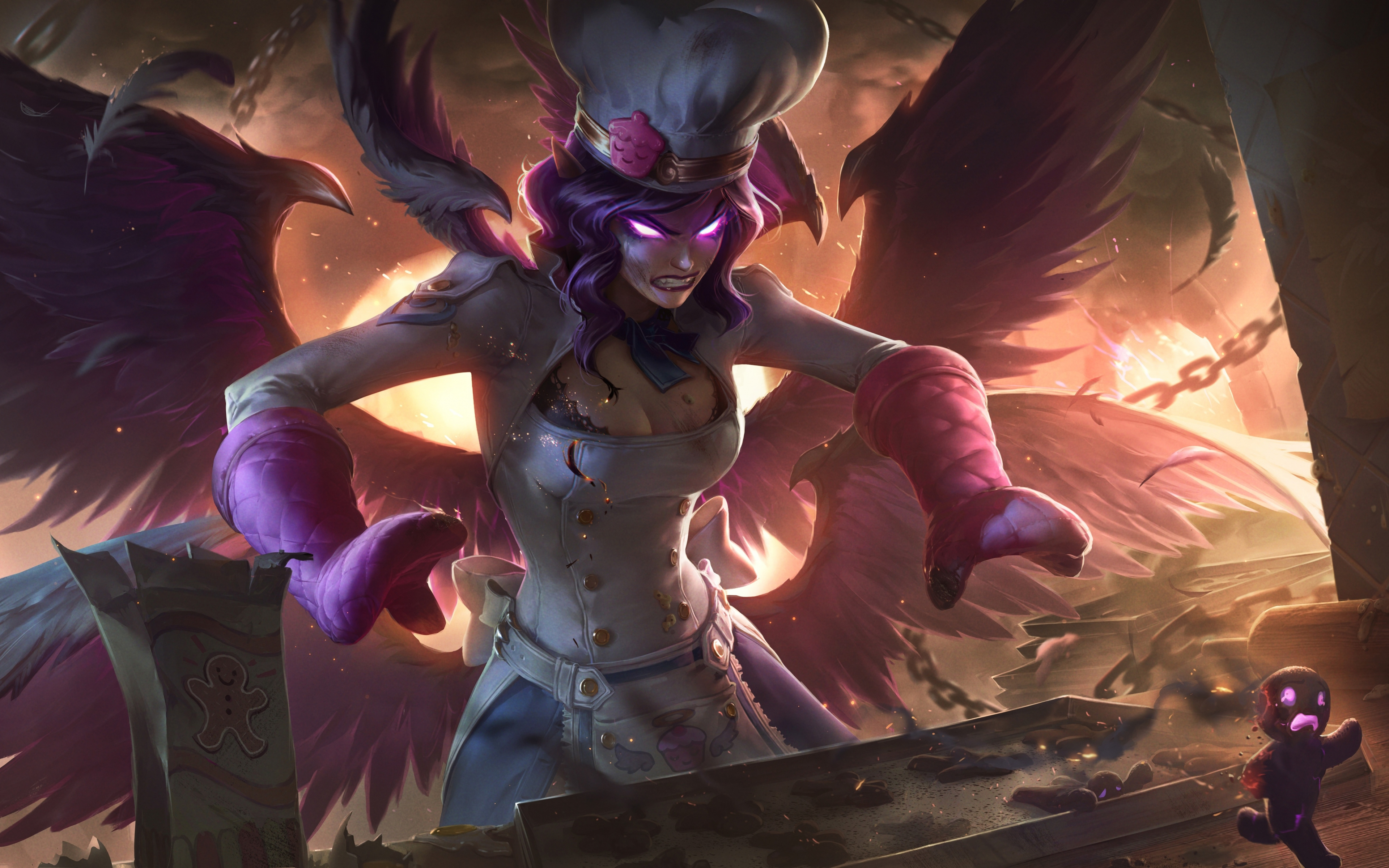 Download 3840x2400 Wallpaper Angry Warrior Cook Artwork Morgana