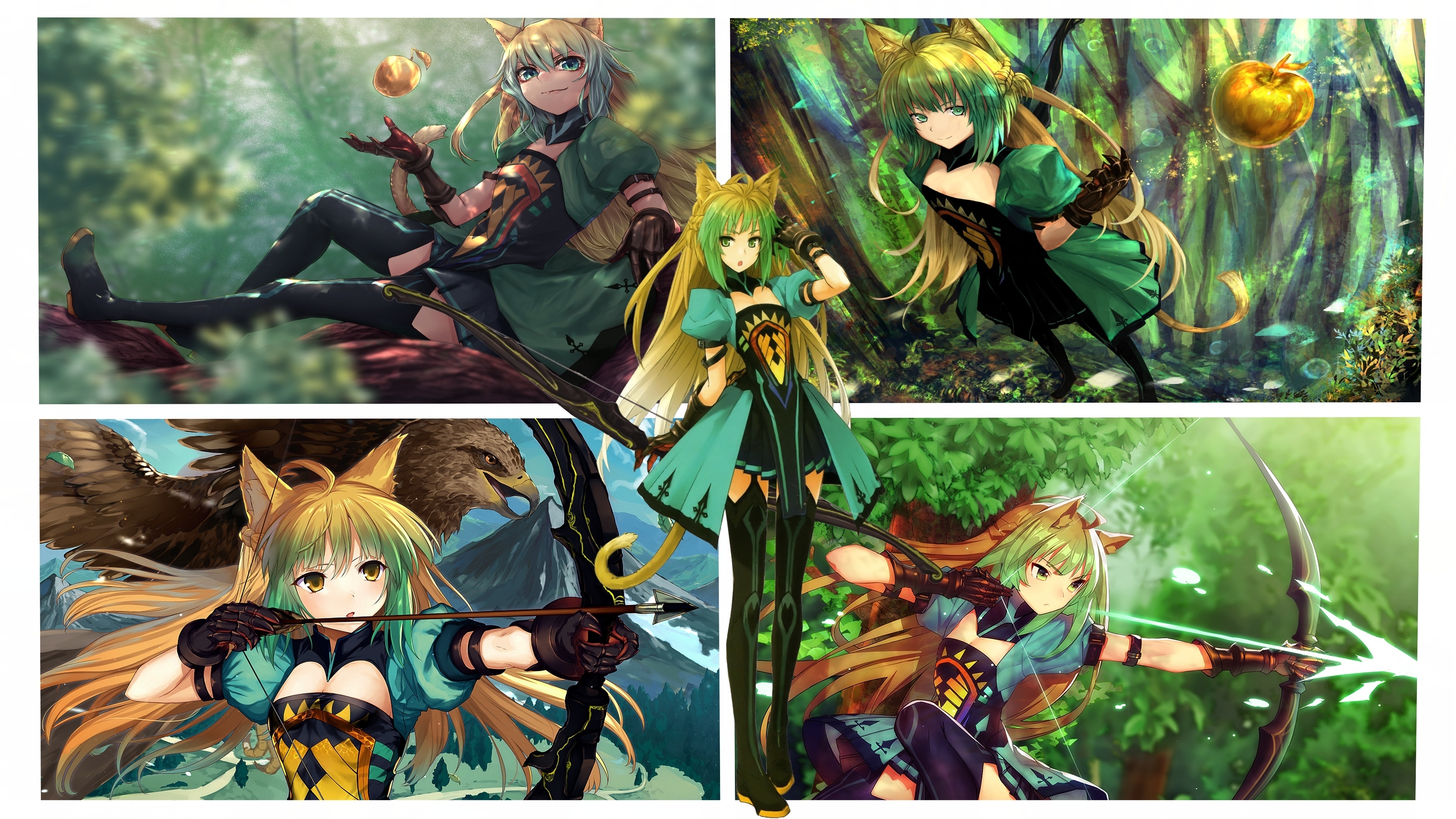 Download 3840x2400 Wallpaper Collage Atalanta Fate Series Anime