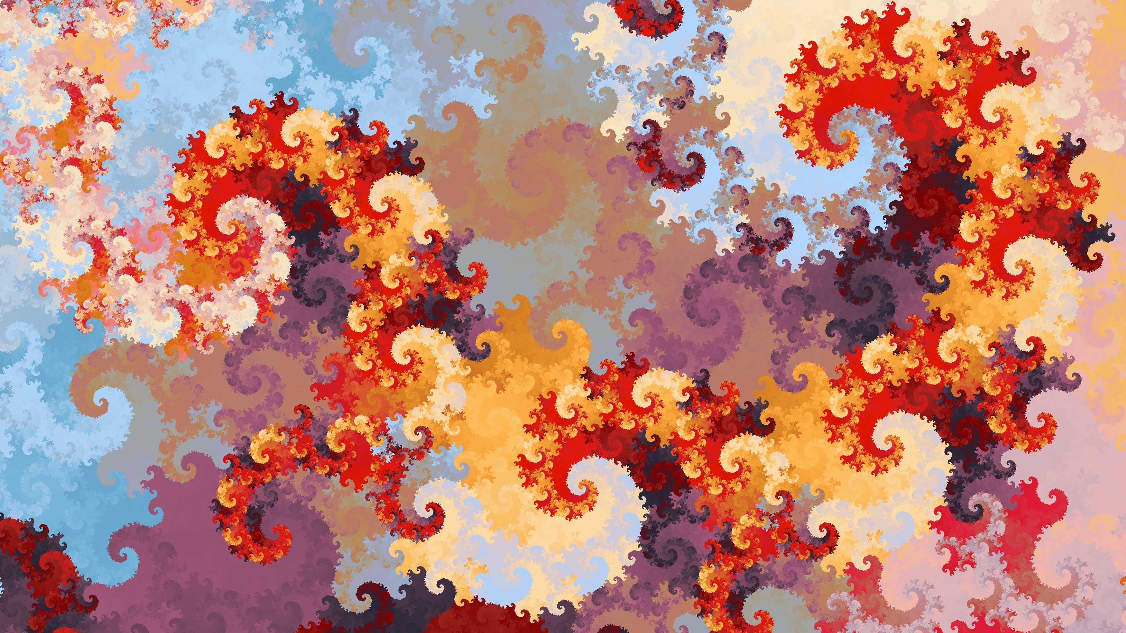 4K Patterns Fractal Twisted Multicolored Wallpaper  3840x2160